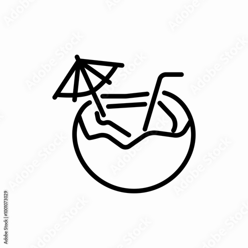 coconut drink icon sign vector