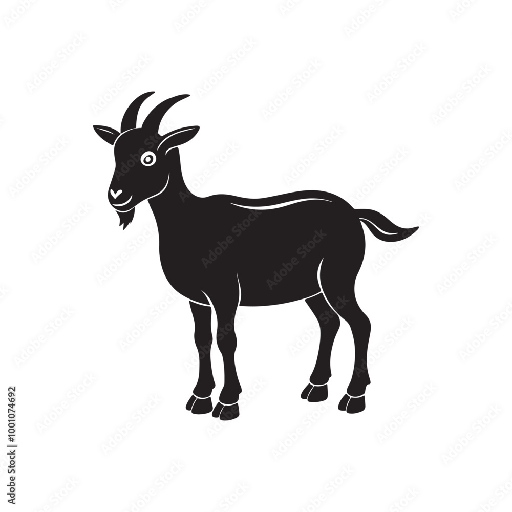 goat silhouette vector, black and white silhouette, vector and illustration goat silhouette vector, black and white silhouette, vector and illustration