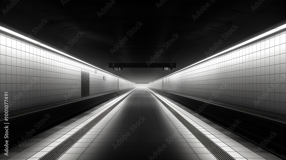 Minimalistic Metro Scene Showcasing Clean Lines and Geometric Shapes Minimalistic Metro Scene Showcasing Clean Lines and Geometric Shapes
