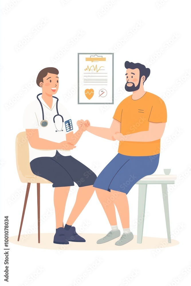 A doctor consulting with a patient, discussing health and wellness. A doctor consulting with a patient, discussing health and wellness.