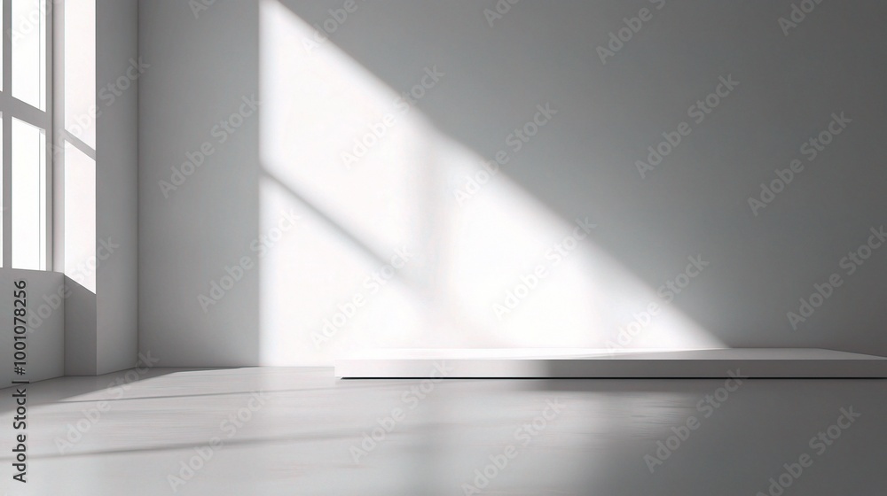 Minimalist Interior with Natural Light and Shadows Minimalist Interior with Natural Light and Shadows