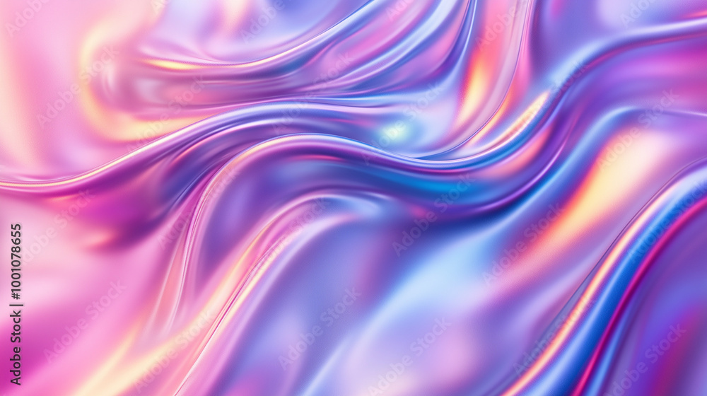 Glossy Silk Waves with Reflective Pink and Blue Tones Creating a Fluid Abstract Design Glossy Silk Waves with Reflective Pink and Blue Tones Creating a Fluid Abstract Design