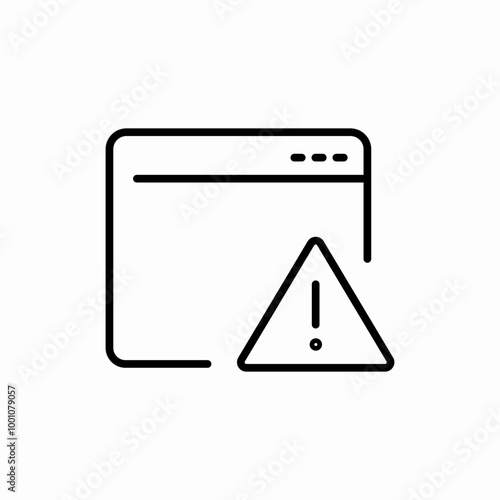 warning on browser icon sign vector