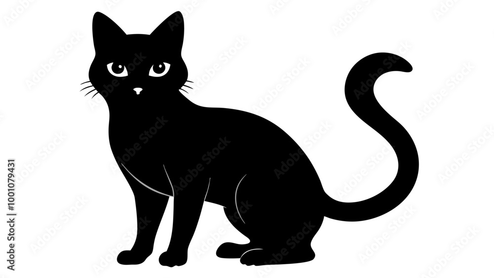 Fototapeta premium black silhouette of cat