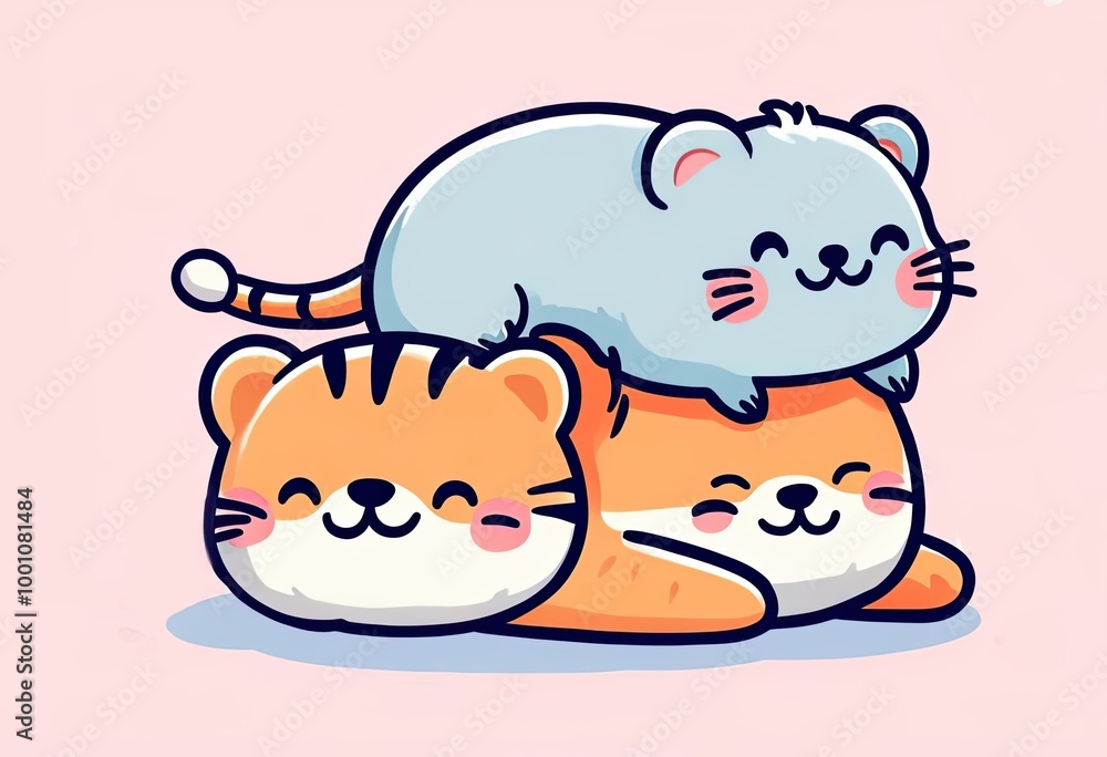 Fototapeta premium Tiger, Mouse, Friends,relationship,best friend