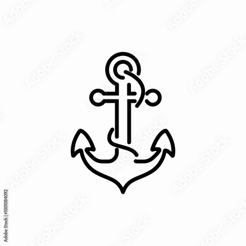 boat anchor icon sign vector