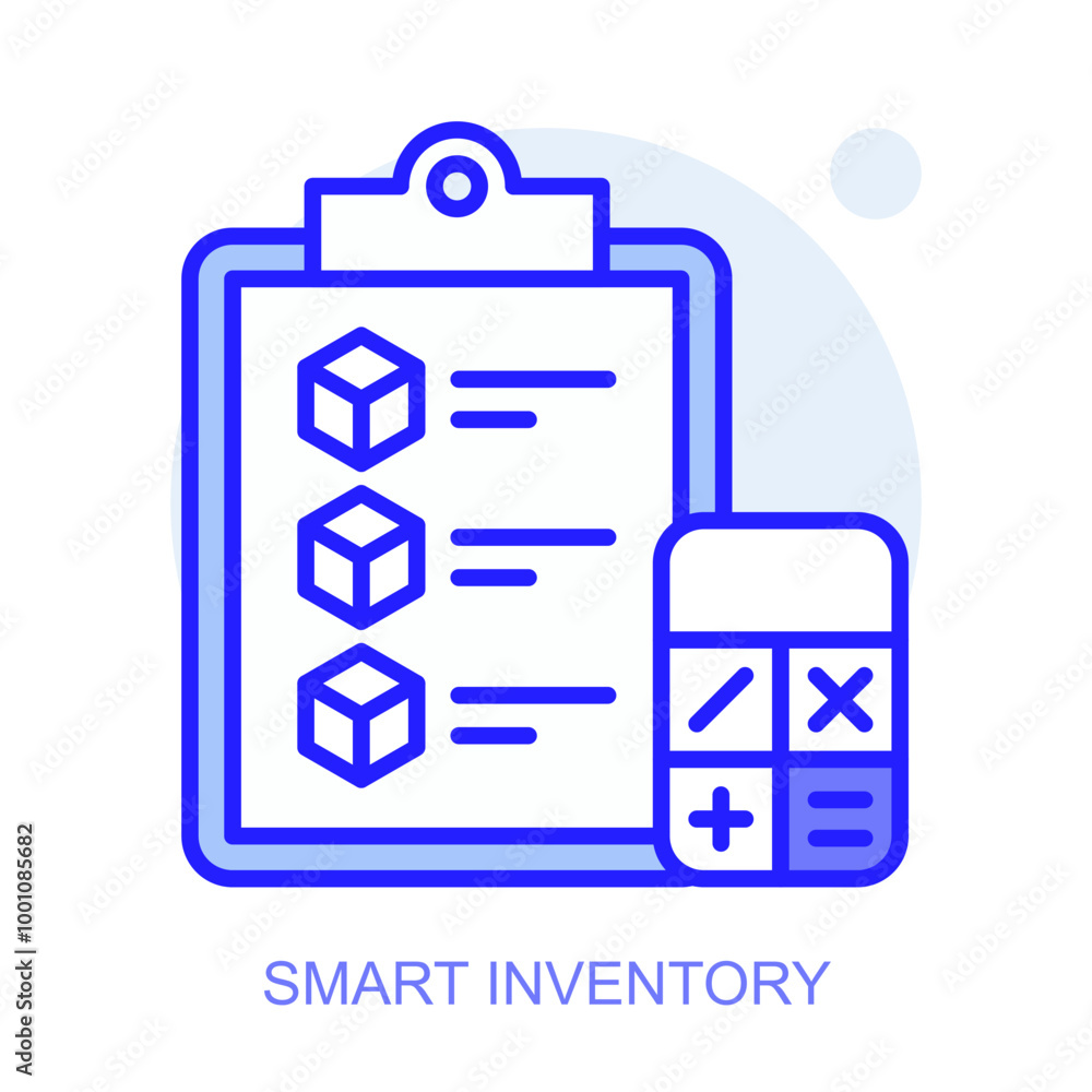 Smart Inventory concept icon. Smart factory. Modern technologies. Industry 4.0. Automated production. Vector linear illustration. Smart Inventory concept icon. Smart factory. Modern technologies. Industry 4.0. Automated production. Vector linear illustration.