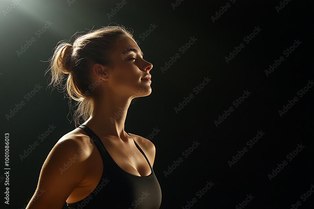 A young woman confidently showcases her beautiful slim figure, highlighting grace, fitness, and body positivity.