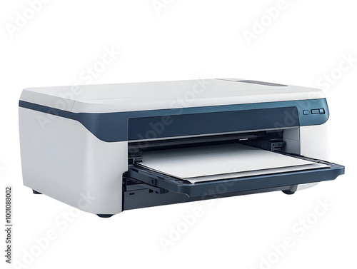 Modern multifunction printer on a white isolated background.