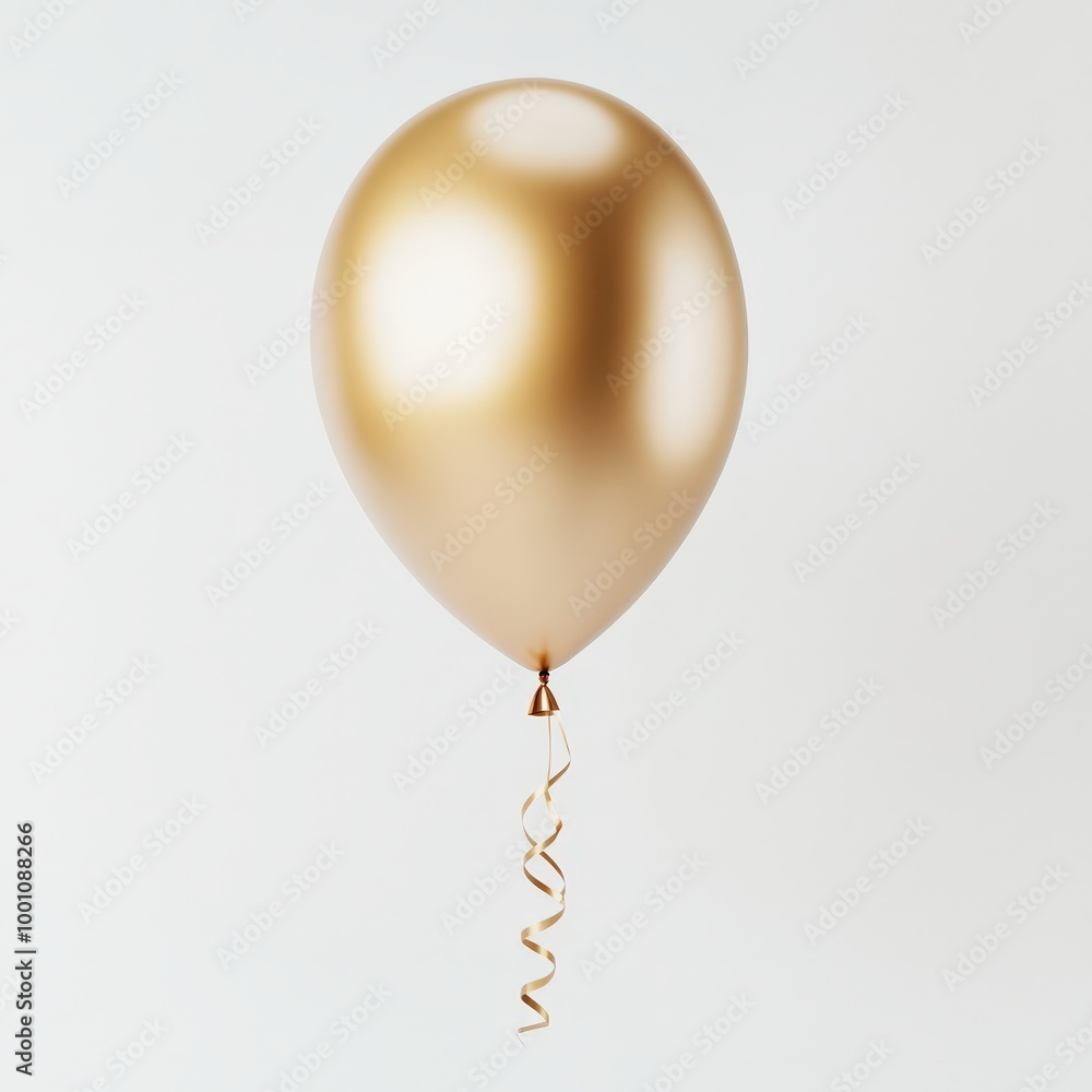 golden balloon with curled ribbon golden balloon with curled ribbon