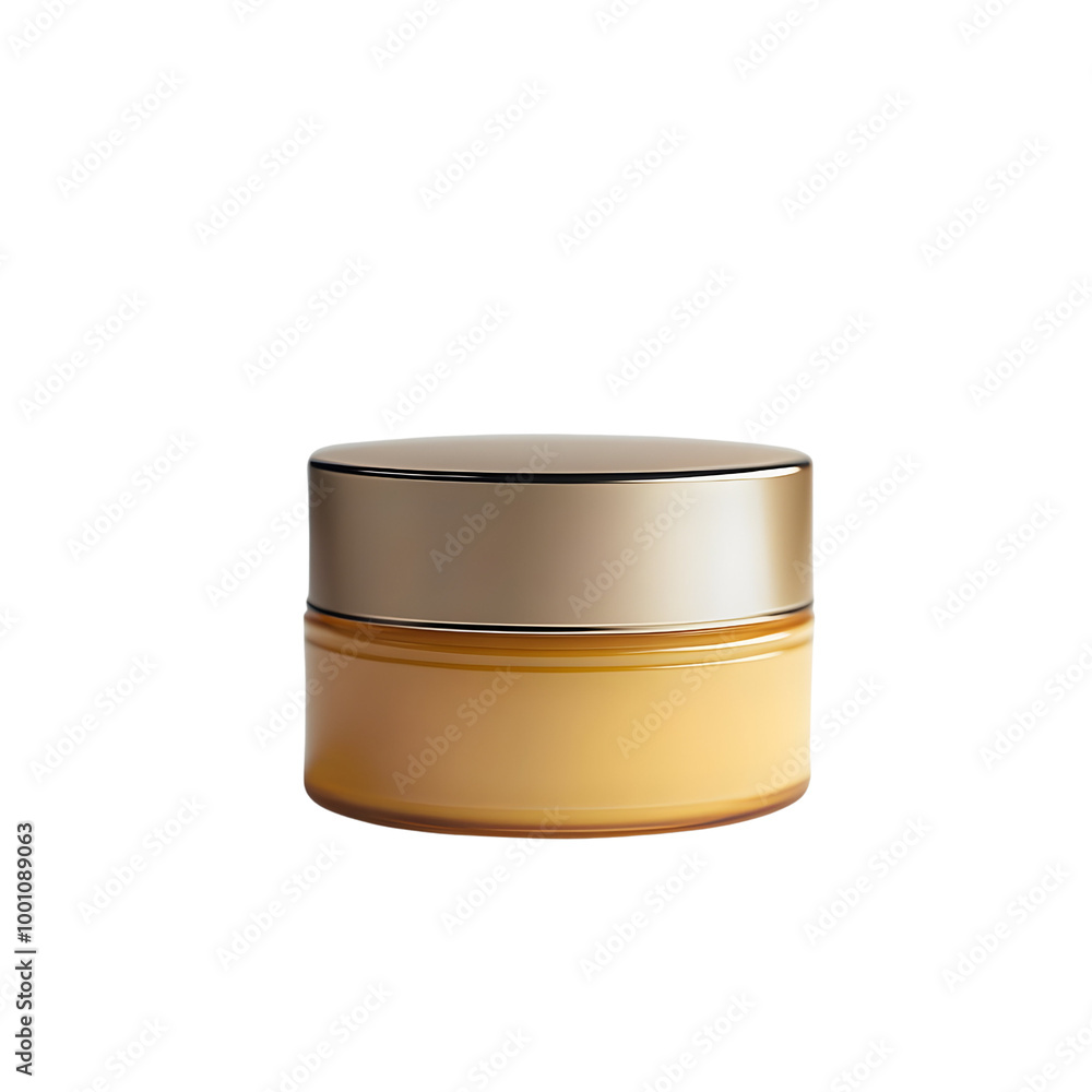 Luxury skincare cream in an elegant jar, isolated on white background.