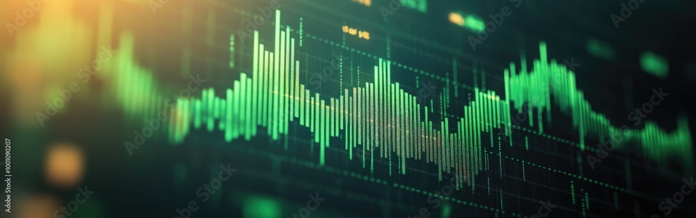 Bar charts display volatile movements in eco-investing stocks indicating market trends Bar charts display volatile movements in eco-investing stocks indicating market trends