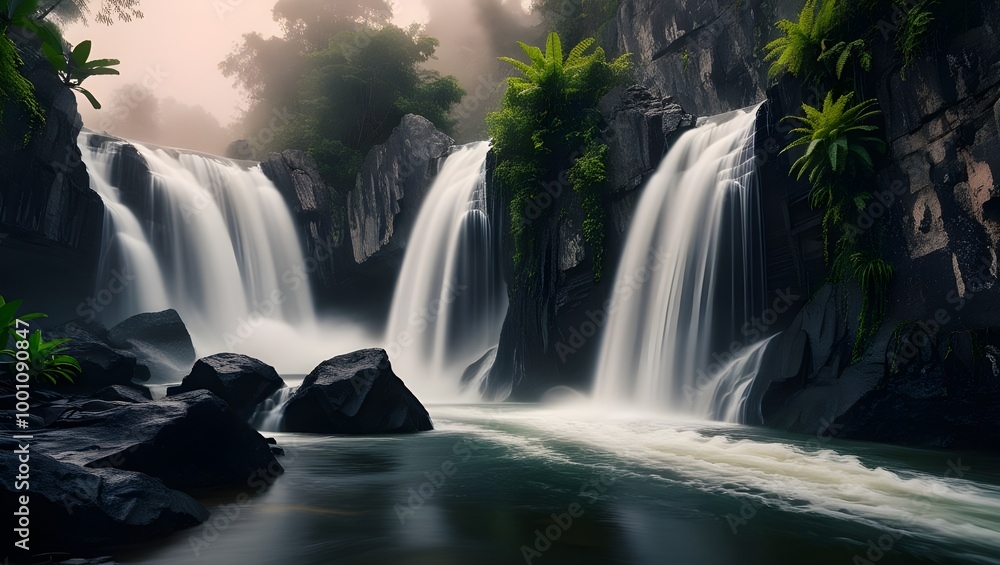 Obraz premium View of Ban Gioc Waterfall, Cao Bang, Vietnam, One of the Top 10 Waterfalls in the World