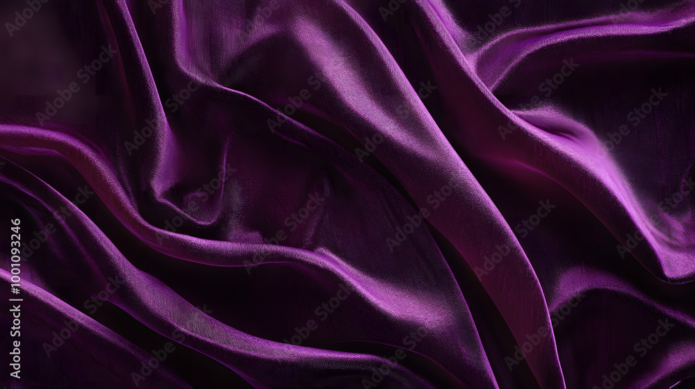 Fototapeta premium A textured background featuring velvet fabric in a deep purple, with its luxurious sheen and texture