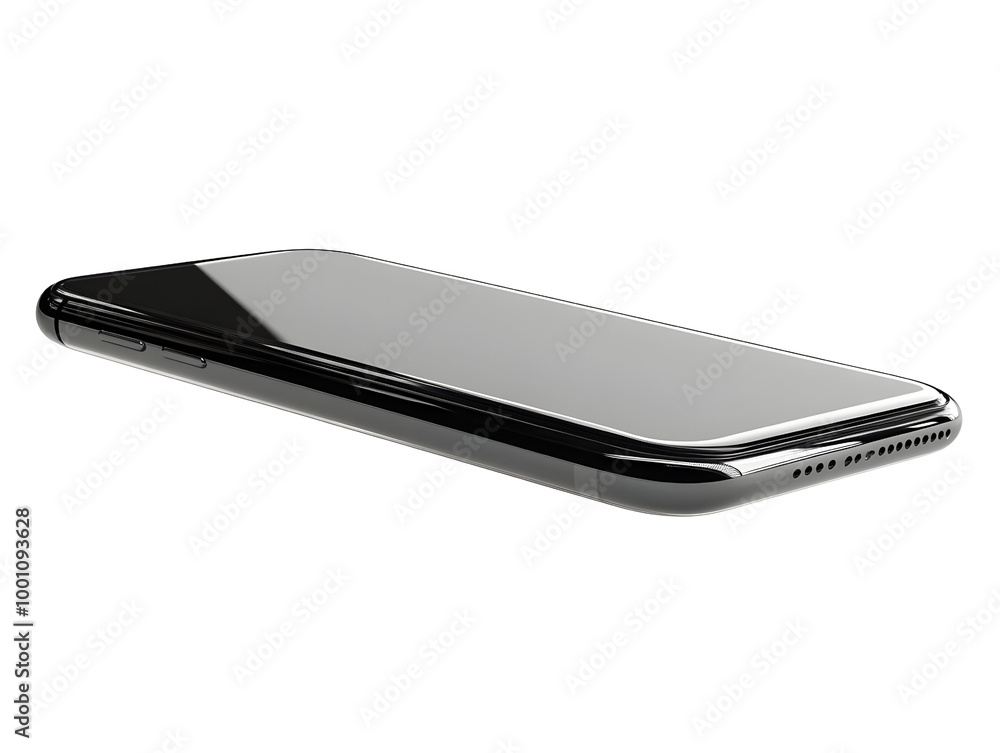 Modern smartphone with a sleek design, featuring a glossy screen and minimalist style on a white isolated background. Modern smartphone with a sleek design, featuring a glossy screen and minimalist style on a white isolated background.