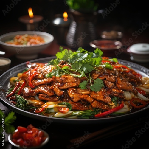 a malaysian cuisine, fried char kway teow, a flat noodle; well marinated, cooked to perfection, loaded with goodness