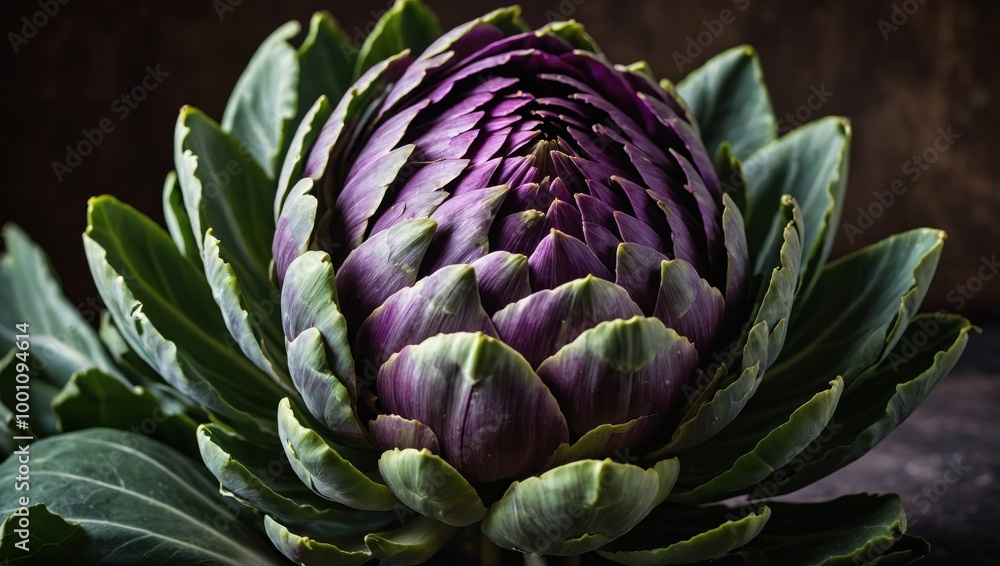 Fototapeta premium Close-up of artichokes on a wooden table