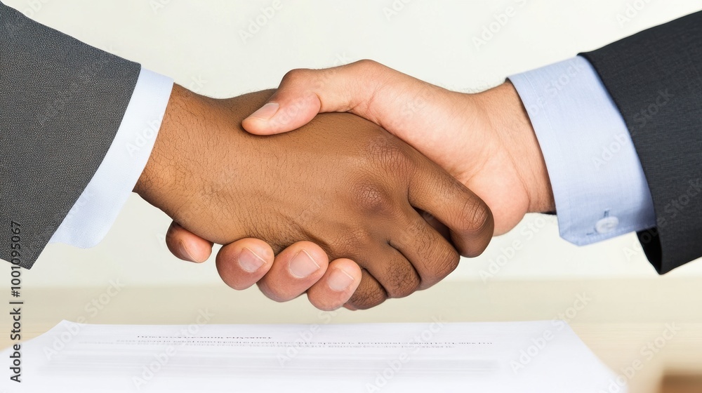 Professional Handshake Between Diverse Business Partners Professional Handshake Between Diverse Business Partners