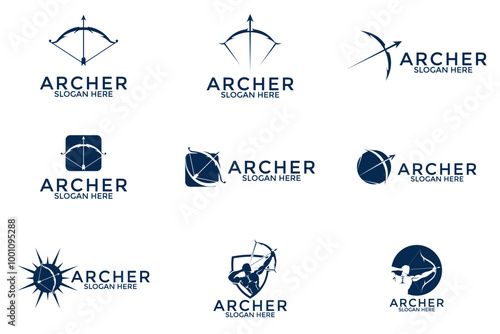 Set of Archer Logo Design Template Vector, Archer logo collection