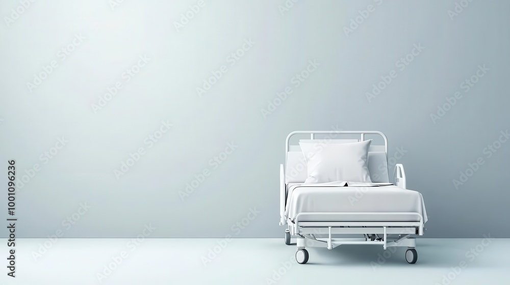 Smart hospital bed with safety sensors for fall prevention and patient movement, patient care, medical device Smart hospital bed with safety sensors for fall prevention and patient movement, patient care, medical device