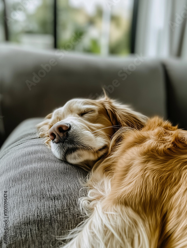 A peaceful golden retriever...