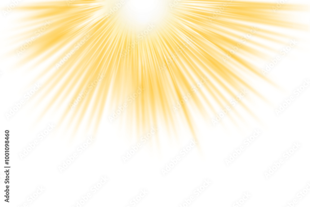Glowing sun rays effects isolated on transparent background. Golden sunlight explode. Yellow shine glow light effect PNG. Sunshine effect with sparkle. Light sun for summer spring design elements
Glowing sun rays effects isolated on transparent background. Golden sunlight explode. Yellow shine glow light effect PNG. Sunshine effect with sparkle. Light sun for summer spring design elements