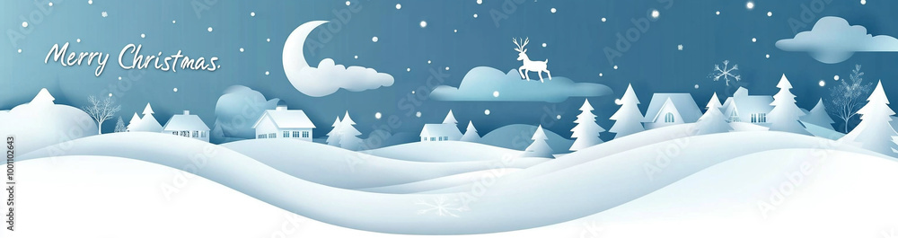 Christmas background with paper-cut snow landscape Christmas background with paper-cut snow landscape