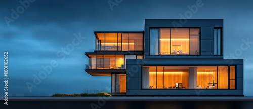 Contemporary Architectural Building Under Dark Night Sky