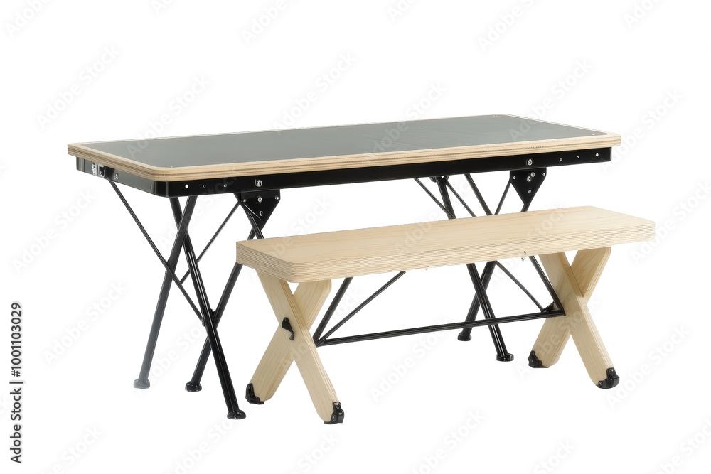 Simple drawing table with black metal frame and light clip Simple drawing table with black metal frame and light clip
