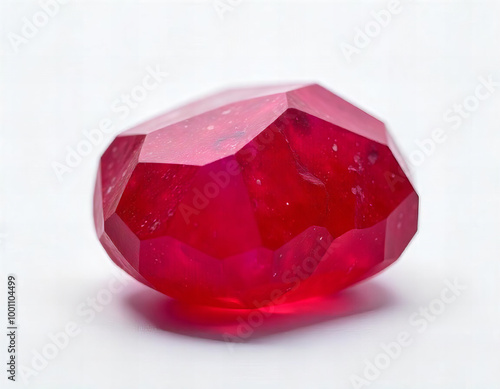 Radiant Ruby on a White Background