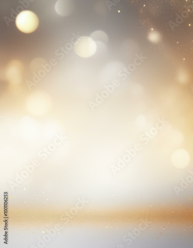 Abstract Golden Glitter Background with Blurred Lights