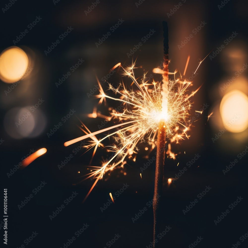 Fototapeta premium Sparkler in the Dark - A Celebration of Light