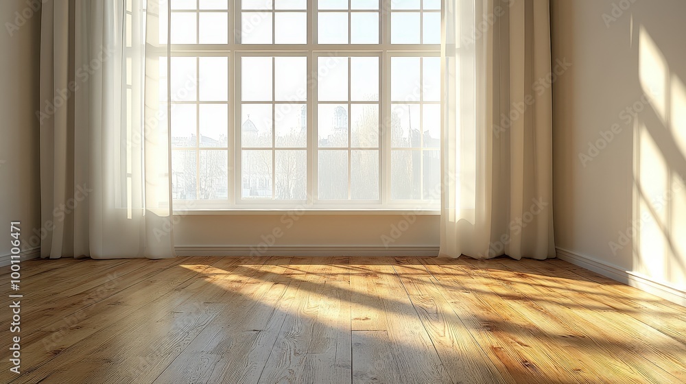 Empty Living Room with Natural Light Streaming In Empty Living Room with Natural Light Streaming In