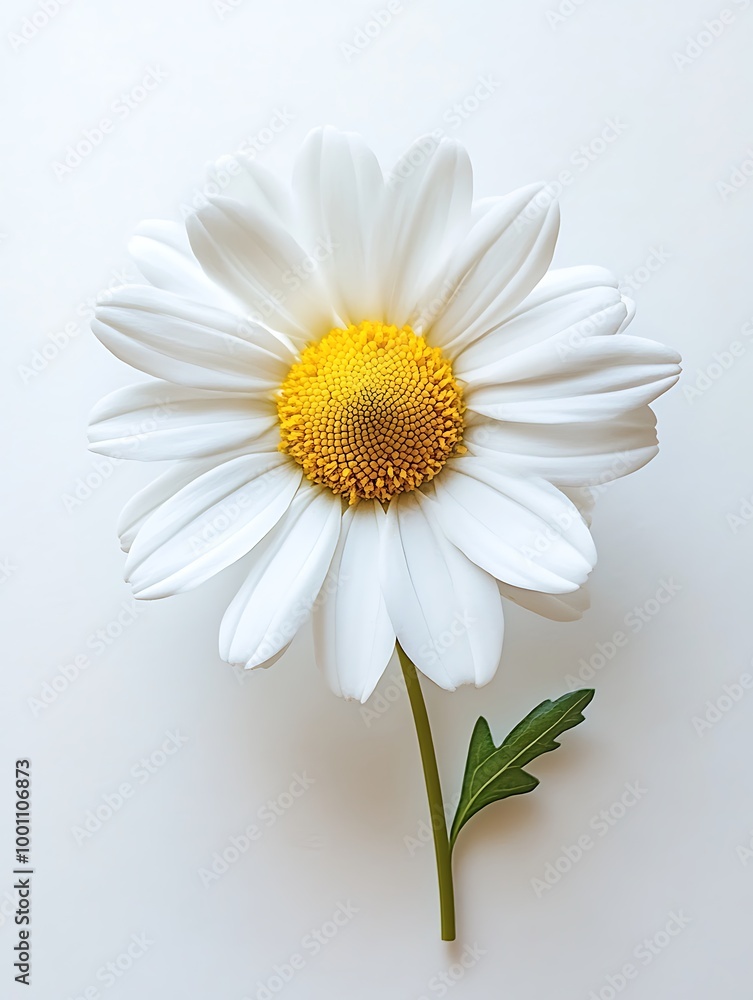 A graceful single dried daisy positioned on a white backdrop, perfect for use in clean, modern templates. A graceful single dried daisy positioned on a white backdrop, perfect for use in clean, modern templates.