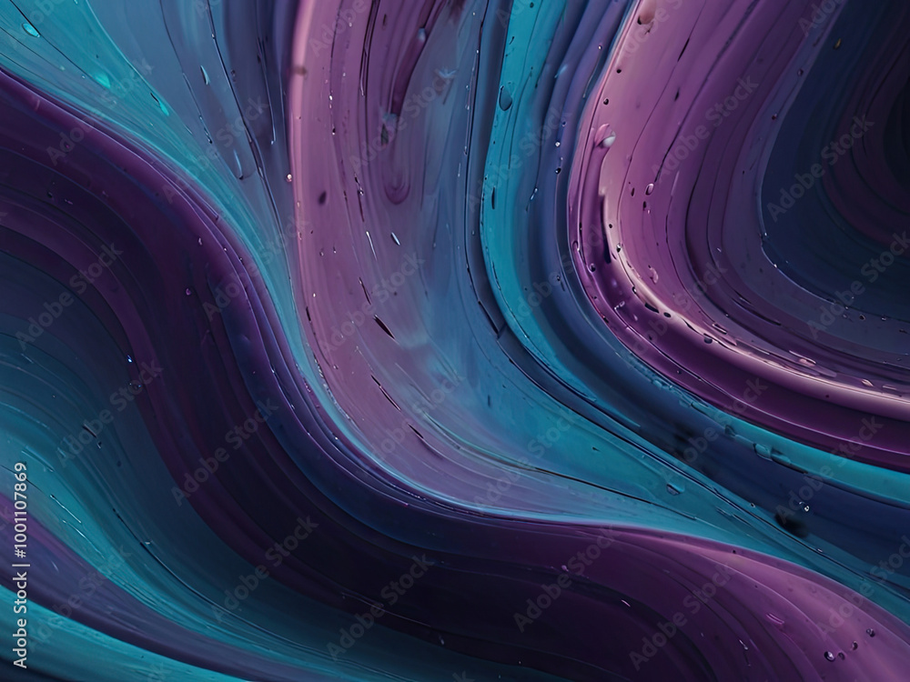 Abstract Blue and Purple Liquid Waves Abstract Blue and Purple Liquid Waves