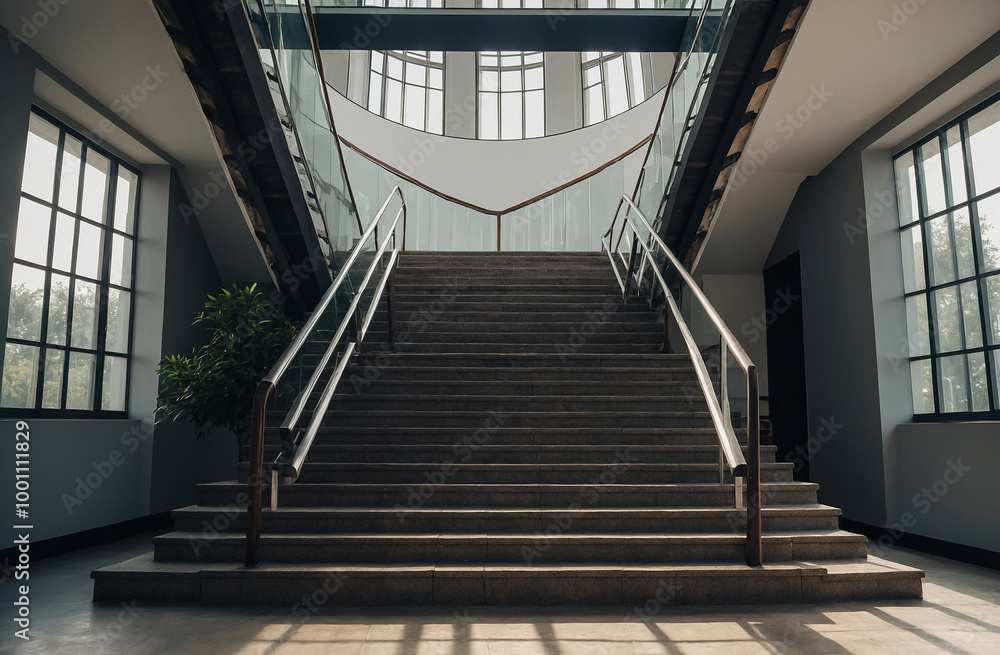 minimalist staircase climbing to an open door, symbolizing achievement and progress minimalist staircase climbing to an open door, symbolizing achievement and progress