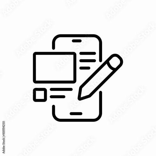 mobile note icon sign vector