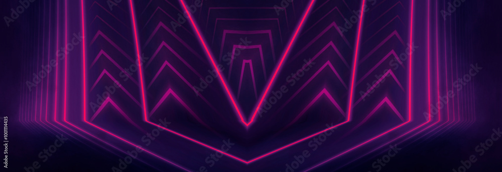 Neon light in tunnels, rays and lines. Perspective of light in motion. Dark abstract neon background, empty stage. Neon light in tunnels, rays and lines. Perspective of light in motion. Dark abstract neon background, empty stage.