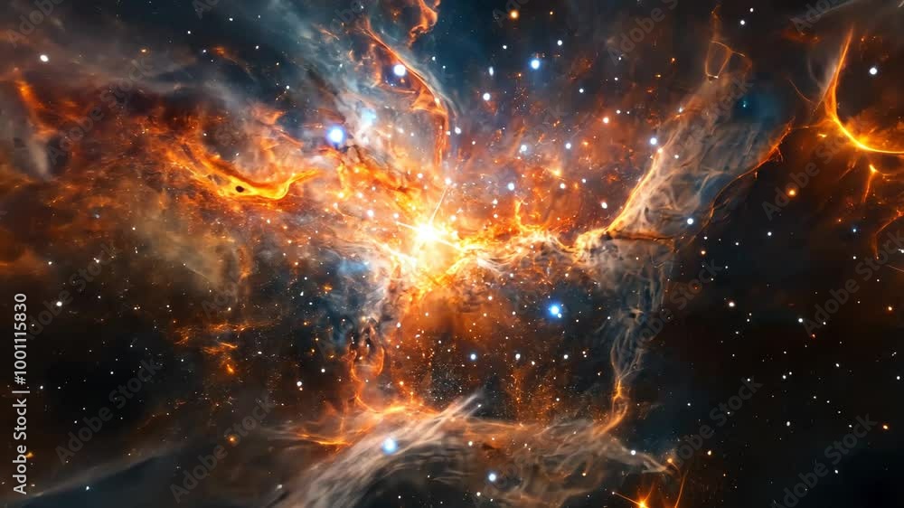 Cosmic Nebula - A Fiery Dance of Stars Cosmic Nebula - A Fiery Dance of Stars