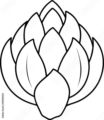 artichoke outline silhouette vector illustration