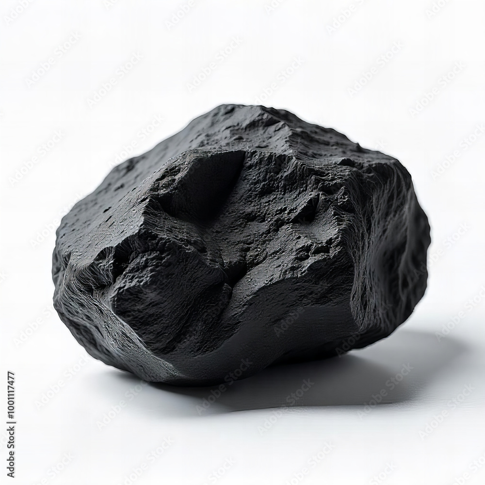 Obraz premium Solid Black Rock with Smooth Jagged Edges