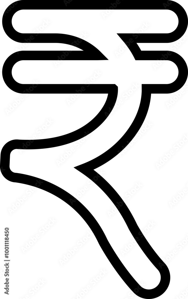 Rupee currency icon. Simple design in linear style vector for business and banking needs isolated on transparent background. INR currency sign. Coin symbol. Indian currency symbol vector illustration. Rupee currency icon. Simple design in linear style vector for business and banking needs isolated on transparent background. INR currency sign. Coin symbol. Indian currency symbol vector illustration.