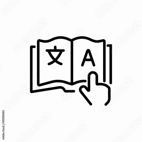 book translate vocabulary icon sign vector