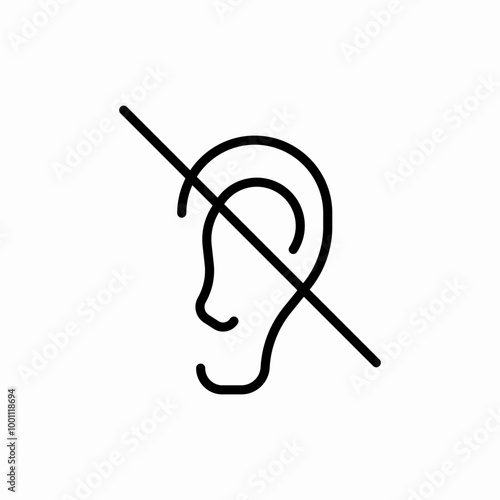 deaf hearing loss icon sign vector
