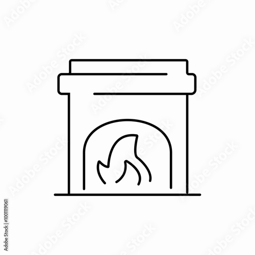 fire place icon sign vector