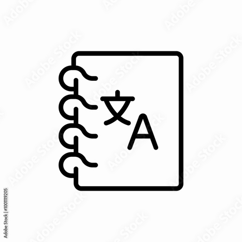 language vocabulary notebook icon sign vector