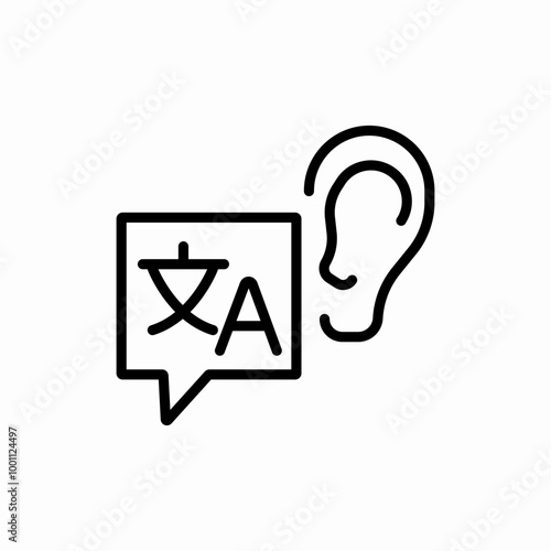 listen language translate icon sign vector