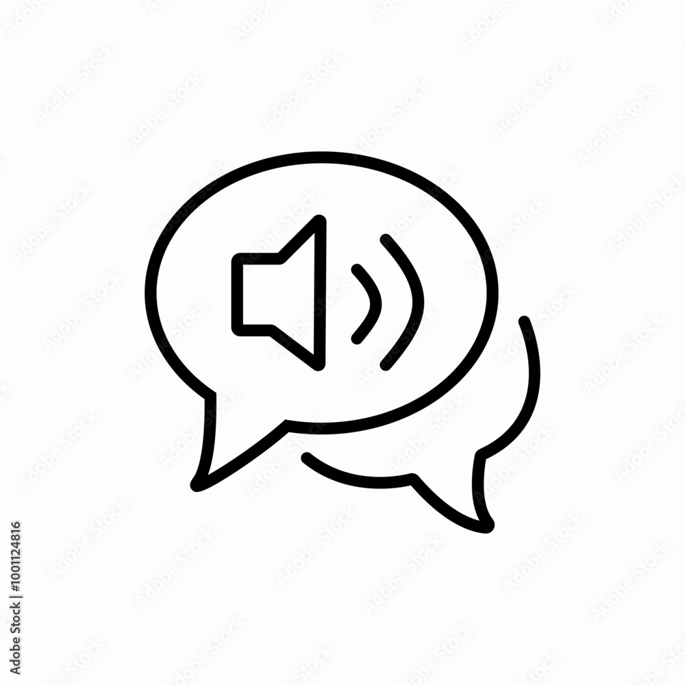 Naklejka premium sound on message icon sign vector