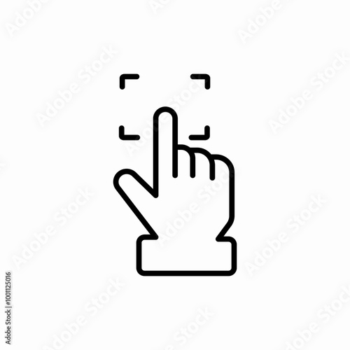 touch scan fingerprint icon sign vector