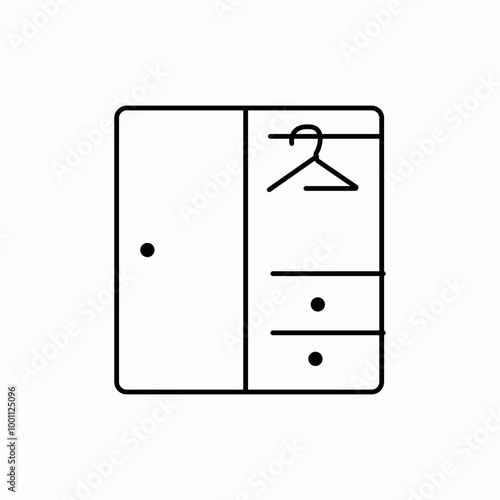 wardrobe closet icon sign vector